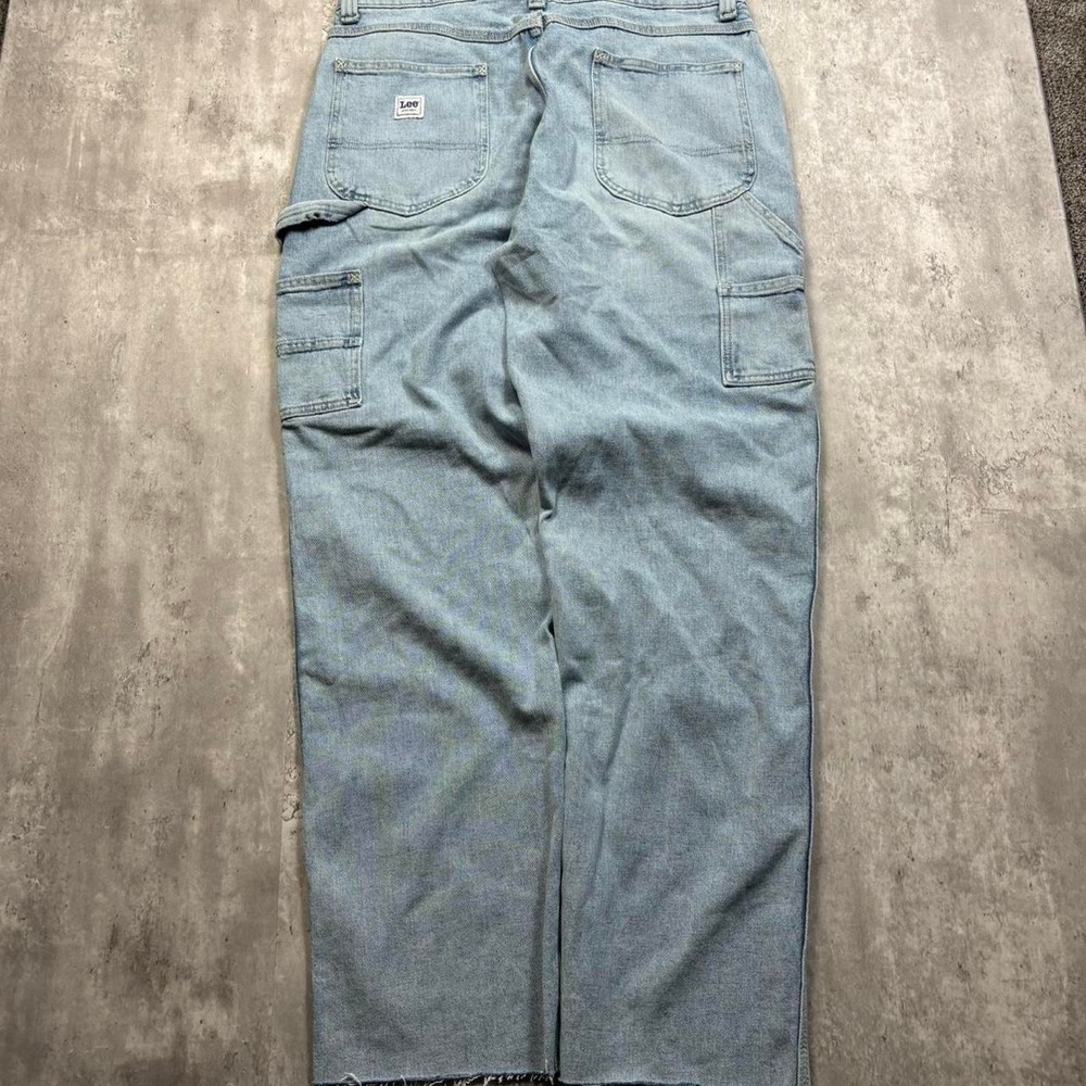 Lee Carpenter Jeans Mens 36x32 Blue Baggy Vintage 90s Cropped Hem
